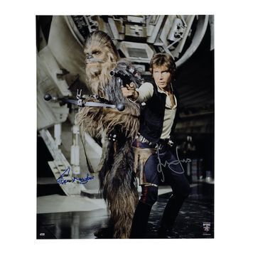 Lot # 1368 : STAR WARS: A NEW HOPE (1977) - Harrison Ford and Peter Mayhew Autographed Photo