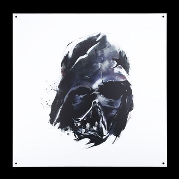 Lot # 1399 : STAR WARS: THE FORCE AWAKENS (2015) - Harrods "Star Wars Gallery" Destroyed Darth Vader Helmet Acrylic Screen Print