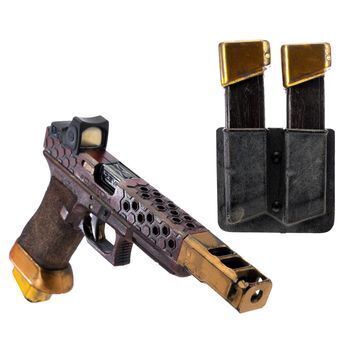 Lot # 1417 : SUICIDE SQUAD (2016) - Deadshot's (Will Smith) ZEV Pistol and Magazines