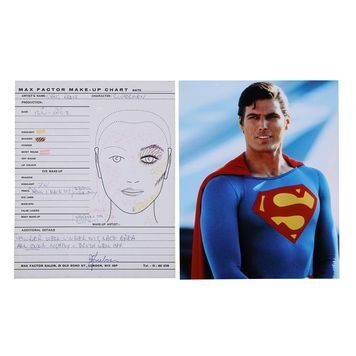 Lot # 1428 : SUPERMAN (1978) - Superman (Christopher Reeve) Make-Up Chart