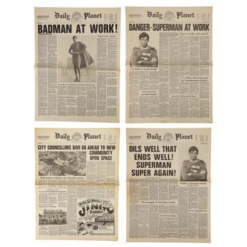 Lot # 1436 : SUPERMAN III (1984) - Four Daily Planet Newspapers