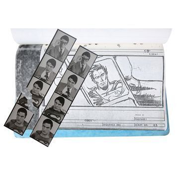 Lot # 1443 : SUPERMAN III (1984) - Superman's (Christopher Reeve) Photo Booth Strips with Opening Credit Sequence Storyboard File