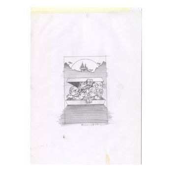 Lot # 1450 : TEENAGE MUTANT NINJA TURTLES III (1993) - Hand-drawn Morgan Weistling Poster Concept Design