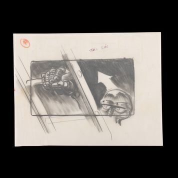 Lot # 1452 : TERMINATOR, THE (1984) - T-800 Climbing Ladder Hand-drawn Storyboard