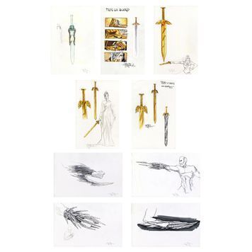 Lot # 1460 : THOR (2011) - Set of Nine Hand-Illustrated Doug Brode Frost Giant and Sword Concept Artworks