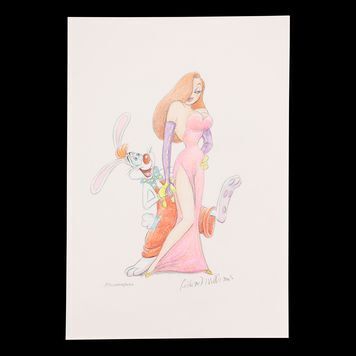 Lot # 1519 : WHO FRAMED ROGER RABBIT (1988) - Richard Williams Hand-drawn  Artwork of Roger Rabbit and