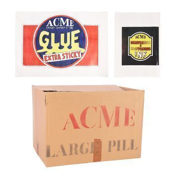 Lot # 1520 : WHO FRAMED ROGER RABBIT (1988) - Philip Kohler Collection: Acme Large Pill Packing Box and Product Label Design Prints