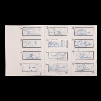 Lot # 1530 : X-MEN (2000) - Set of Hand-drawn Pencil Storyboards Storm Attacking Toad