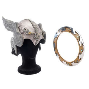 Lot # 1534 : XENA WARRIOR PRINCESS (T.V. SERIES 1995 - 2001) - Xena's (Lucy Lawless) Winged Helmet and Replica Chakram