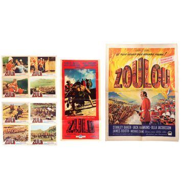 Lot # 1535 : ZULU (1964) - Set of Lobby Cards and One-Sheets