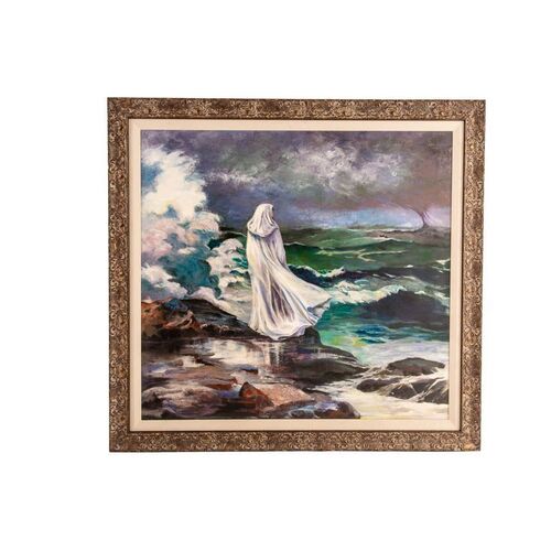 Lot # 22: Data (Brent Spiner) "Daughter" with Back Turned Hand-Painted Framed Painting