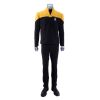 Lot # 26: Season 1 Starfleet 2390s Men's Operations Uniform with Production-Quality Replica Combadge