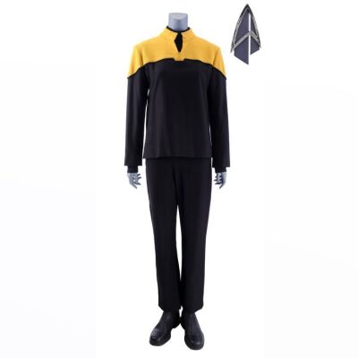 Lot # 29: Season 1 Starfleet 2390s Women's Operations Uniform with Production-Quality Replica Combadge