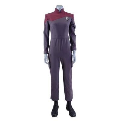 Lot # 182: Season 2 Starfleet Academy Women's Cadet Uniform with Production-Quality Replica Combadge