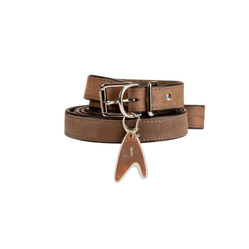 Lot # 186: Jean-Luc Picard "No. 1" Dog Collar Tag and Leash