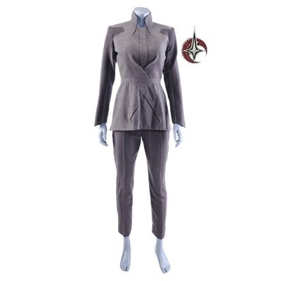 Lot # 219: President Annika Hansen Stunt Confederation Costume with Production-Quality Replica Combadge
