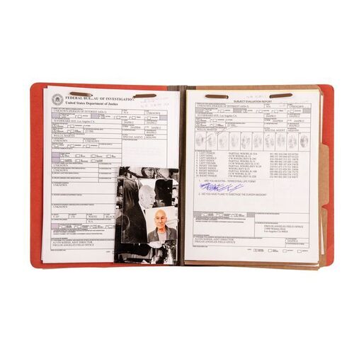Lot # 270: Jean-Luc Picard (Patrick Stewart) FBI File with Paperwork and Photographs