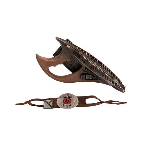 Lot # 277: Romulan Static Disruptor with Holster, Rebirther Armband, and Combadge