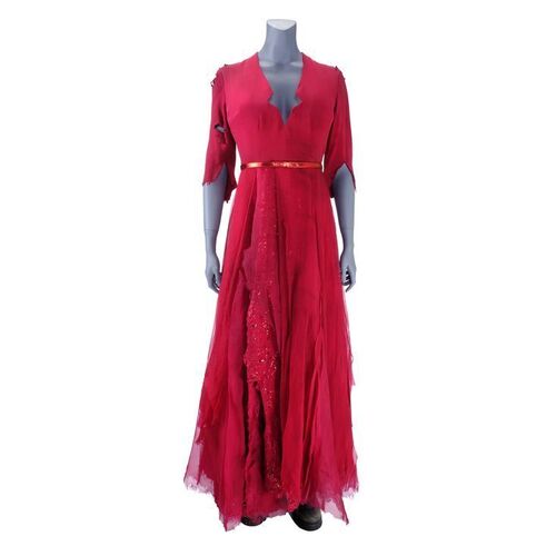 Lot # 298: Agnes Jurati "Borgati" Distressed Stunt Europa Launch Gala Dress with Combat Boots