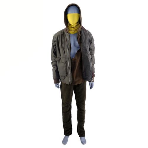 Lot #6: MARVEL'S IRON FIST (T.V. SERIES, 2017 - 2018) - Danny Rand's Face Mask and Battle Damaged Armored Car Fight Costume