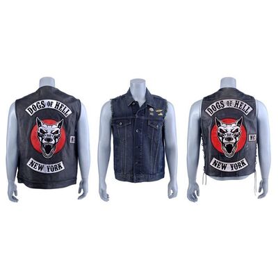 Lot #13: MARVEL'S DAREDEVIL (T.V. SERIES, 2015 - 2018) - Two Dogs of Hell Leather Vests with Denim Vest