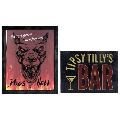 Lot #18: MARVEL - VARIOUS PRODUCTIONS (T.V. SERIES, 2015 - 2019) - Dogs of Hell and Tipsy Tilly Bar Signs