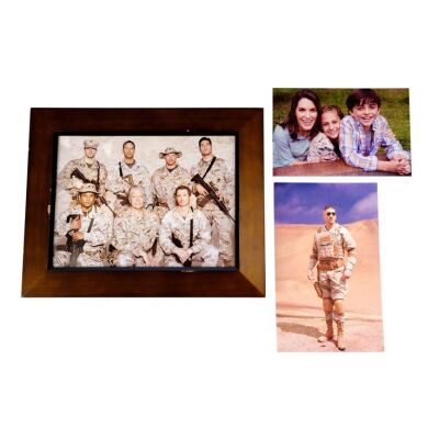 Lot #20: MARVEL - VARIOUS PRODUCTIONS (T.V. SERIES, 2015 - 2019) - Frank Castle's Framed Photo with Hidden 'Micro' Disk with Marines and Family Photos