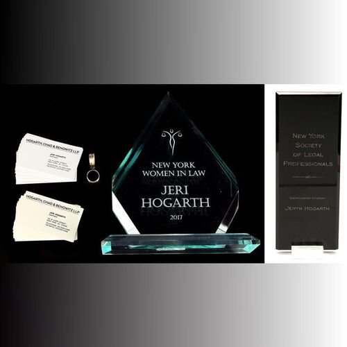Lot #90: MARVEL'S JESSICA JONES (T.V. SERIES, 2015 - 2019) - Jeri Hogarth's Legal Awards and Business Cards with Wendy Hogarth's Rings