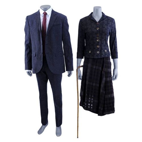 Lot #105: MARVEL'S IRON FIST (T.V. SERIES, 2017 - 2018) - Danny Rand's and Madame Gao's Rand Enterprises Meeting Costumes with Cane