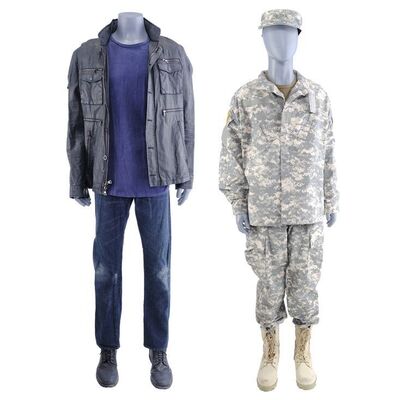 Lot #112: MARVEL'S JESSICA JONES (T.V. SERIES, 2015 - 2019) - Will Simpson's Army Photo Uniform and Fight in Jessica Jones' Office Costumes
