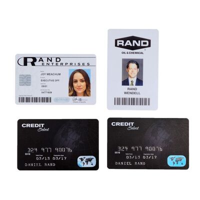 Lot #135: MARVEL'S IRON FIST (T.V. SERIES, 2017 - 2018) - Pair of Danny Rand's Credit Cards with Joy Meachum and Wendell Rand's IDs
