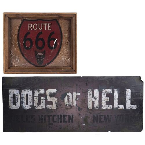 Lot #146: MARVEL'S DAREDEVIL (T.V. SERIES, 2015 - 2018) - Dogs of Hell and Route 666 Signs