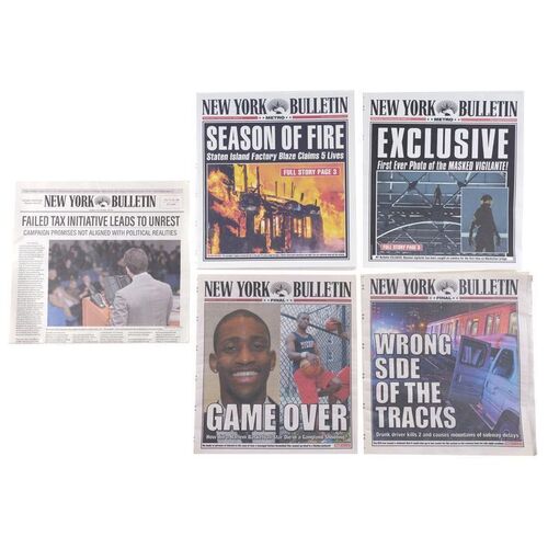 Lot #151: MARVEL - VARIOUS PRODUCTIONS (T.V. SERIES, 2015 - 2019) - Set of Five New York Bulletin Papers