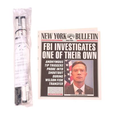 Lot #163: MARVEL'S DAREDEVIL (T.V. SERIES, 2015 - 2018) - Matt Murdock's Unused Collapsible Cane and New York Bulletin Newspaper Cover