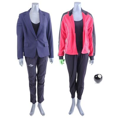 Lot #168: MARVEL'S LUKE CAGE (T.V. SERIES, 2016 - 2018) - Misty Knight's Workout Costume, Return to Office Costume, and Stunt 8-Ball