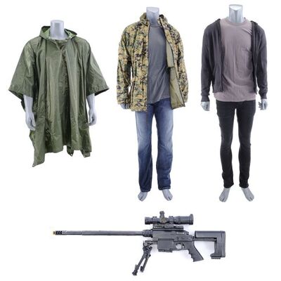 Lot #172: MARVEL'S THE PUNISHER (T.V. SERIES, 2017 - 2019) - Billy Russo's Threatening Stunt Costume and Curtis Hoyle's Stakeout Costume with Stunt Rifle