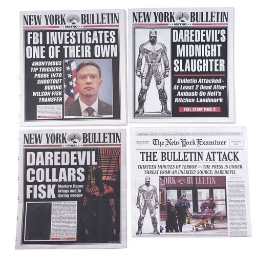 Lot #174: MARVEL'S DAREDEVIL (T.V. SERIES, 2015 - 2018) - Set of Four Newspapers