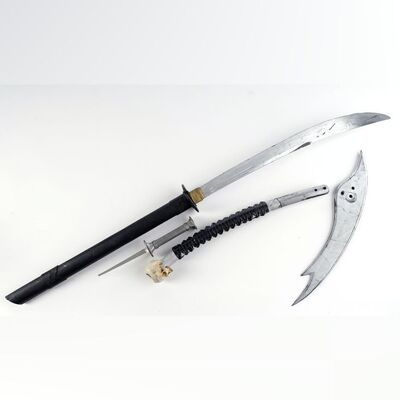Lot #180: MARVEL'S IRON FIST (T.V. SERIES, 2017 - 2018) - Scythe's Broken Stunt Scythe and Naginata with Bride of Nine Spiders' Stunt Pick