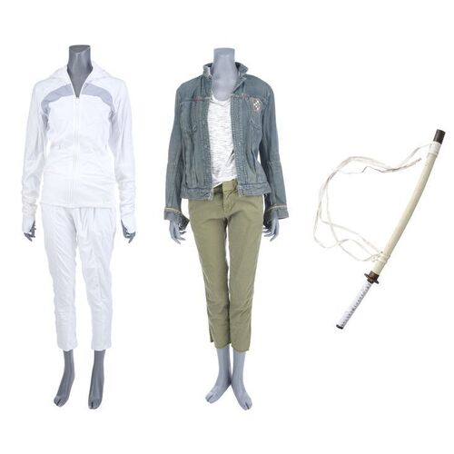 Lot #181: MARVEL'S IRON FIST (T.V. SERIES, 2017 - 2018) - Colleen Wing's Emergency Room Costume and Cage Fight Costume with Stunt Katana