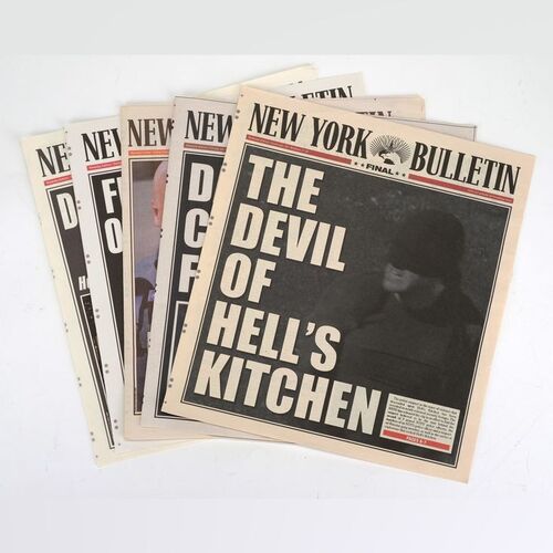 Lot #192: MARVEL'S DAREDEVIL (T.V. SERIES, 2015 - 2018) - Set of Five New York Bulletin Newspapers