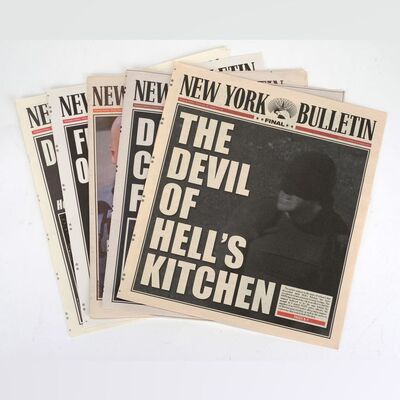 Lot #192: MARVEL'S DAREDEVIL (T.V. SERIES, 2015 - 2018) - Set of Five New York Bulletin Newspapers