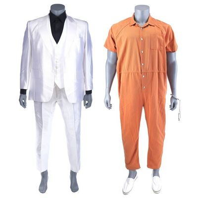 Lot #194: MARVEL'S DAREDEVIL (T.V. SERIES, 2015 - 2018) - Wilson Fisk's Kingpin Costume and Prisoner Jumpsuit