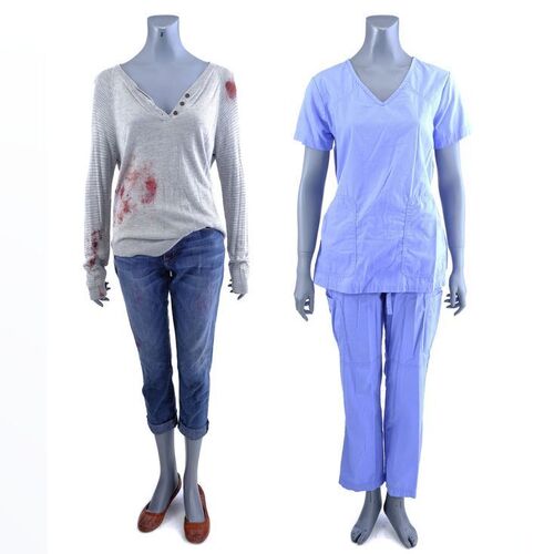 Lot #199: MARVEL'S DAREDEVIL (T.V. SERIES, 2015 - 2018) - Claire Temple's Scrubs Costume and Discovery Costume
