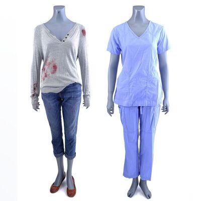 Lot #199: MARVEL'S DAREDEVIL (T.V. SERIES, 2015 - 2018) - Claire Temple's Scrubs Costume and Discovery Costume