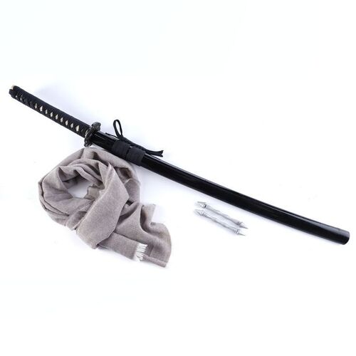 Lot #204: MARVEL'S IRON FIST (T.V. SERIES, 2017 - 2018) - Bakuto's Metal Katana with Two Stunt Tracker Spikes and Scarf