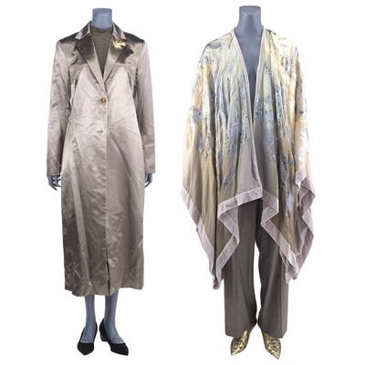 Lot #219: MARVEL'S THE DEFENDERS (T.V. SERIES, 2017) - Alexandra Reid's 'Watch the World Fall' Shawl and Corporate Meeting Costumes