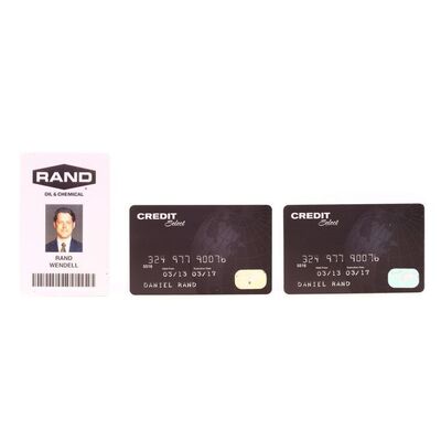 Lot #230: MARVEL'S IRON FIST (T.V. SERIES, 2017 - 2018) - Pair of Danny Rand's Credit Cards with Wendell Rand's ID