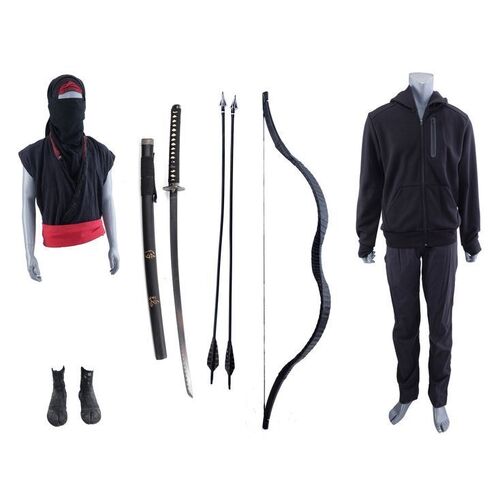 Lot #231: MARVEL - VARIOUS PRODUCTIONS (T.V. SERIES, 2015 - 2019) - The Hand Ninja Costume Components and Danny Rand's Distressed Trials Costume