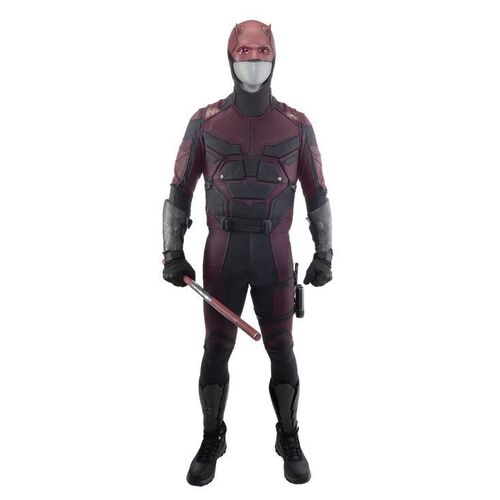 Lot #237: MARVEL'S DAREDEVIL (T.V. SERIES, 2015 - 2018) - Matt Murdock's Stunt Red Daredevil Costume with Stunt Billy Club