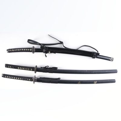 Lot #252: MARVEL'S DAREDEVIL (T.V. SERIES, 2015 - 2018) - Set of Three Metal Katanas